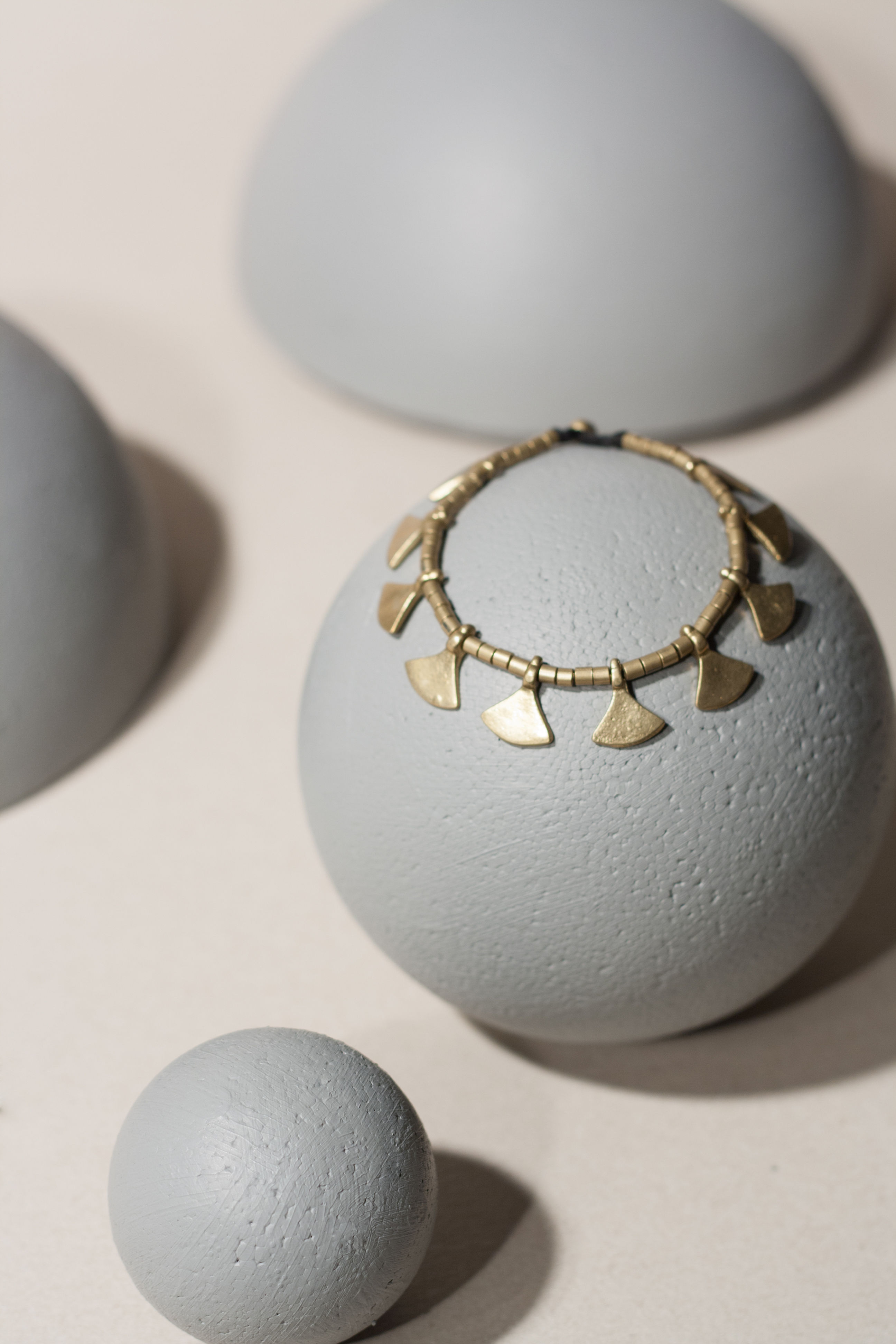 Armband Messingperlen und Anhänger