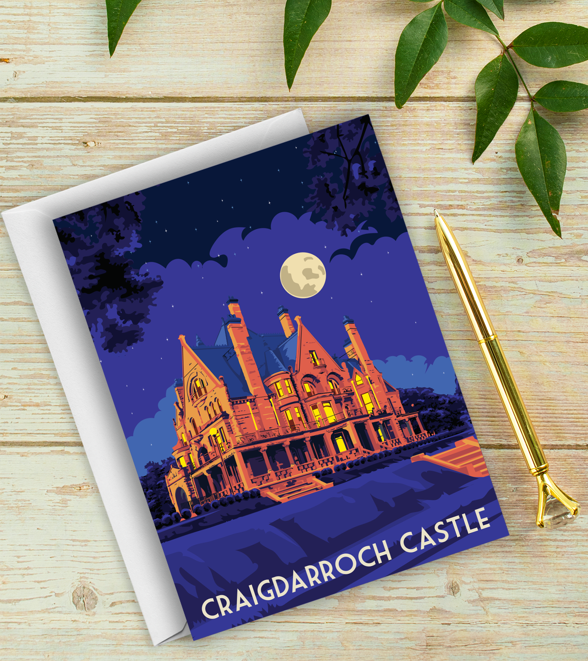 Greeting card  Craigdarroch Castle twilight