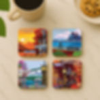 Thumbnail: Vancouver coaster showing Stanley Park totem poles, cruise ship, and Lions Gate Bridge