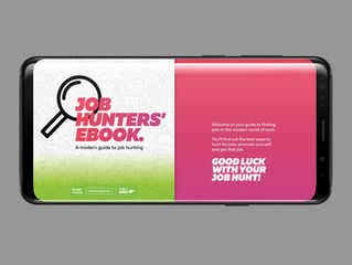 Smartphone showing job hunting ebook cover