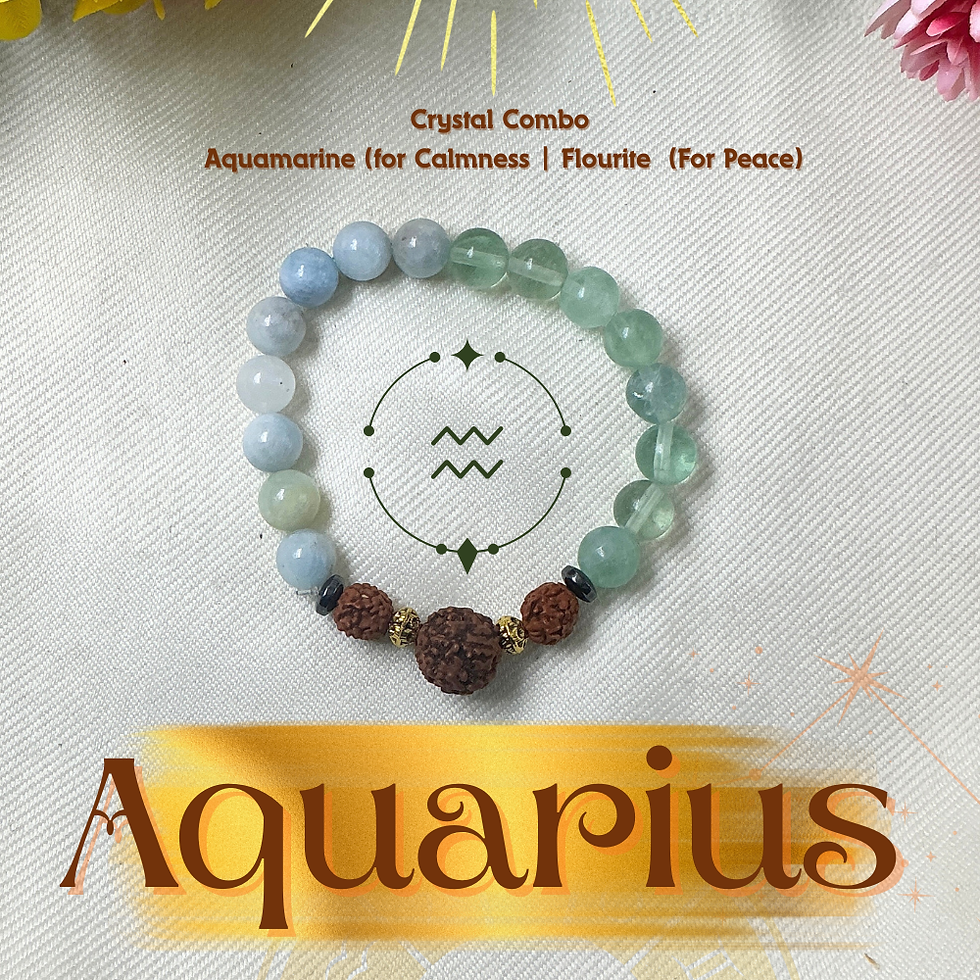 Best crystals for Aquarius – Aquamarine and Fluorite bracelet from Kryistal Shop