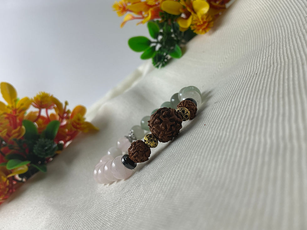 Thumbnail: Taurus crystal rudraksha bracelet for protection, grounding, healing energy and manifestation