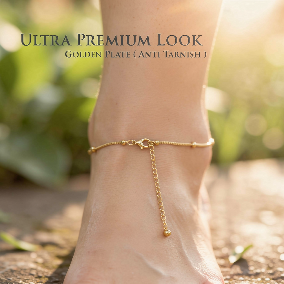 Gold Plated Premium Chain Anklet for Women – Elegant Luxury Jewellery for Daily Wear