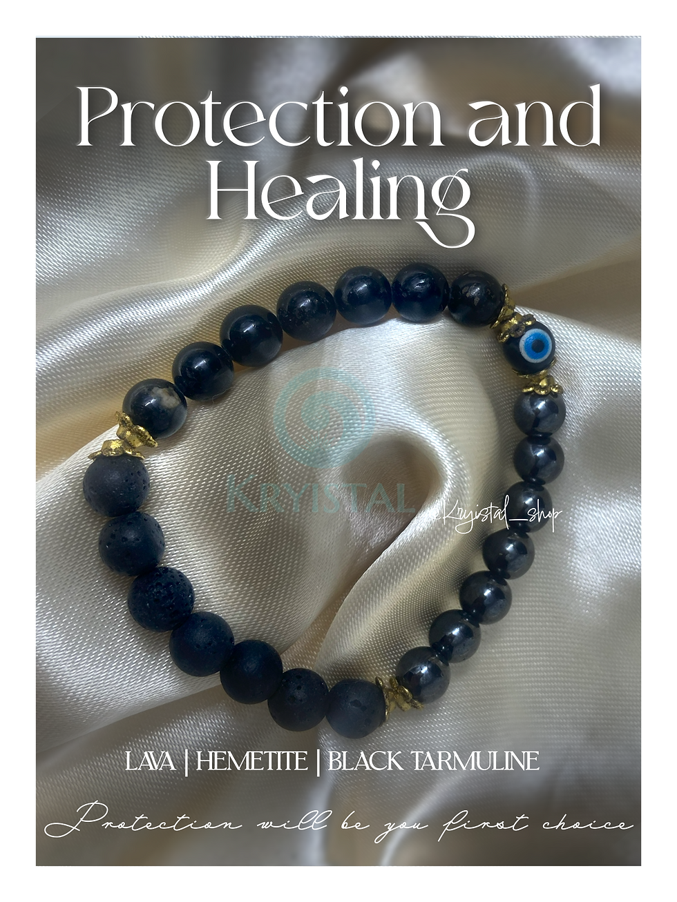 Powerful combination of Lapis Lazuli and Black Tourmaline to shield your energy while promoting deep healing and strength.