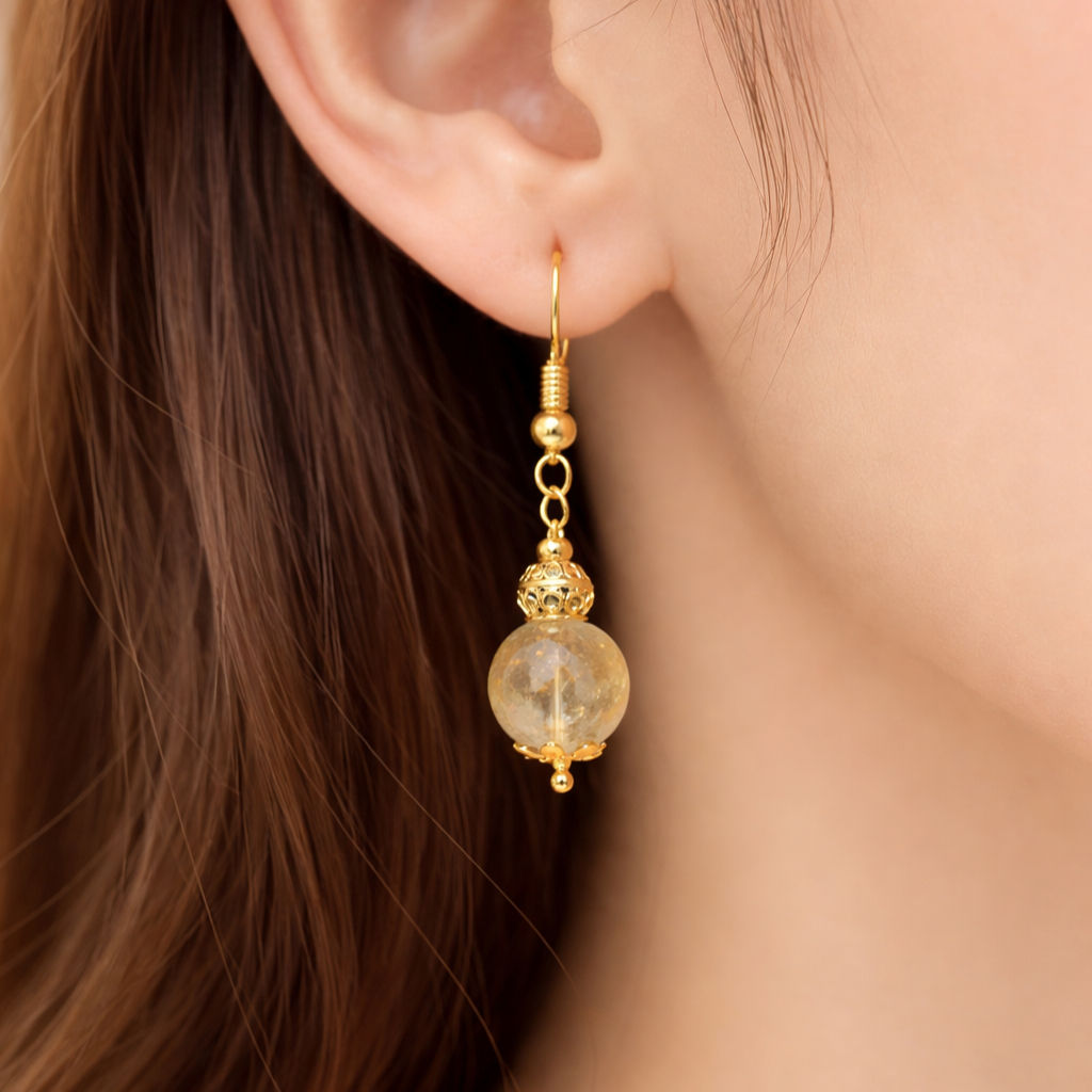 Citrin Earrings (Wealth & Positivity & Money & Success)
