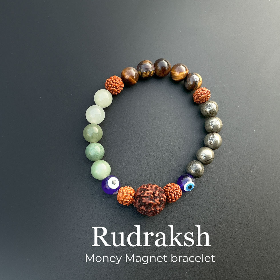 Rudraksha Money Magnet Bracelet for wealth attraction, energy protection and manifestation healing crystal bracelet