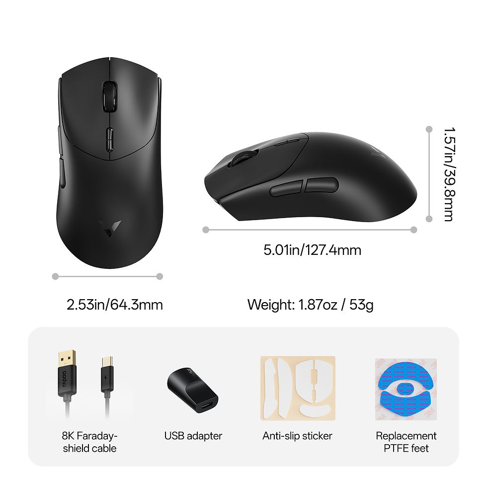 Thumbnail: Rapoo VT7 MAX /VT7 Wireless Gaming Mouse True 8K Wireless Polling Rate 53g Light