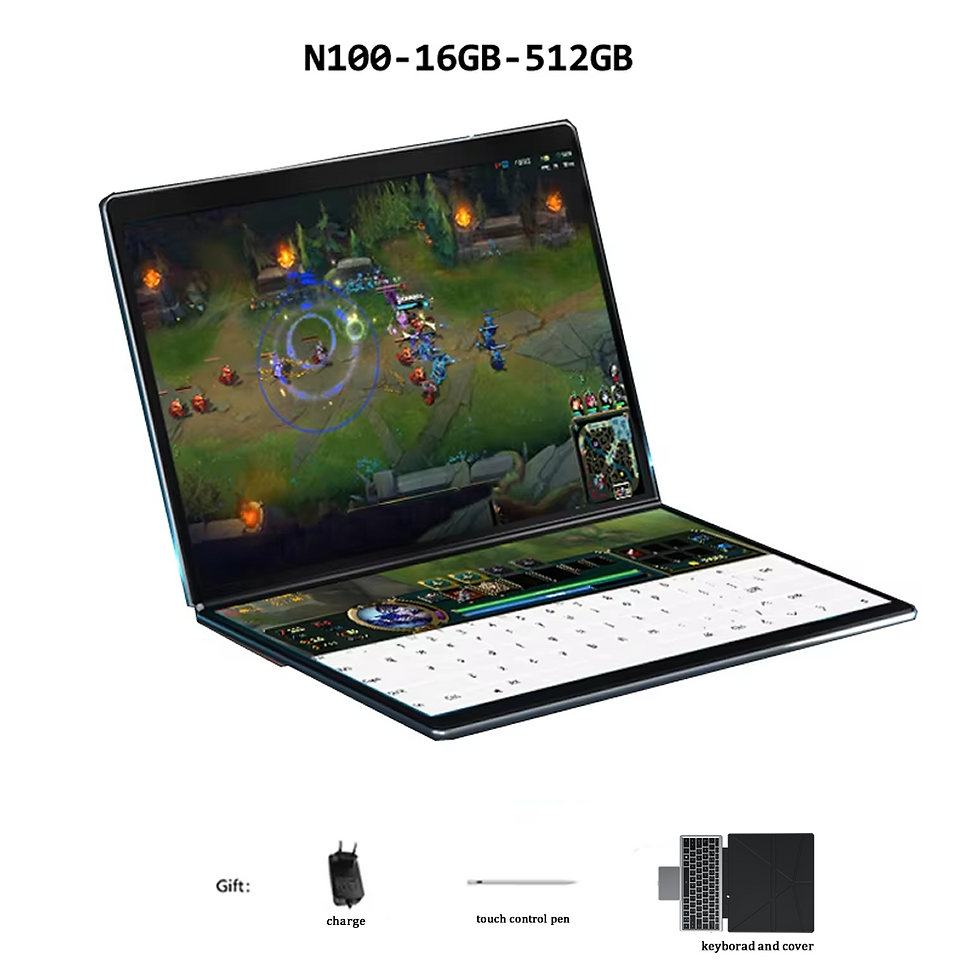 Thumbnail: Dual Screen Laptop Intel N100 Processor 13.5+13.5 Inch touch Screen Gaming Lapto