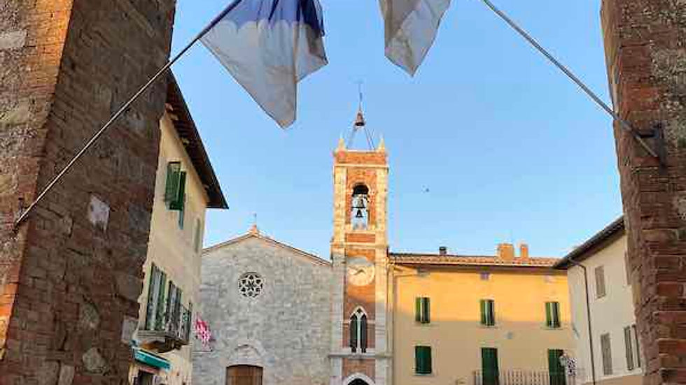 Historic center of San Quirico d'Orcia in Tuscany