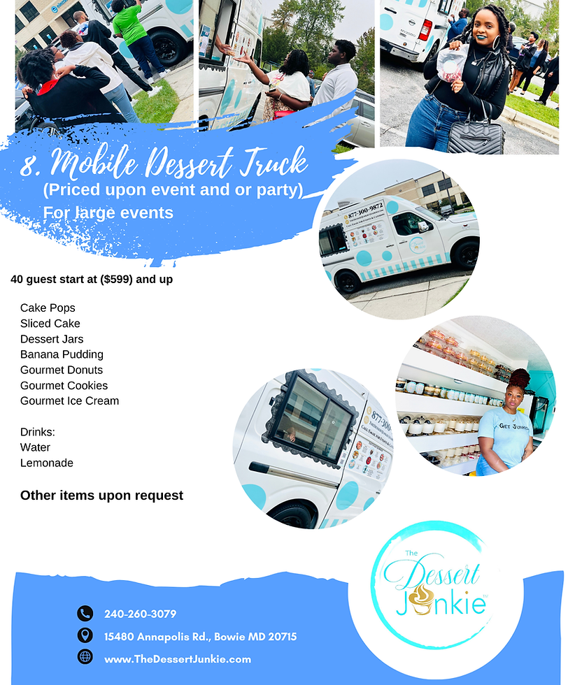 Mobile Dessert Truck Menu