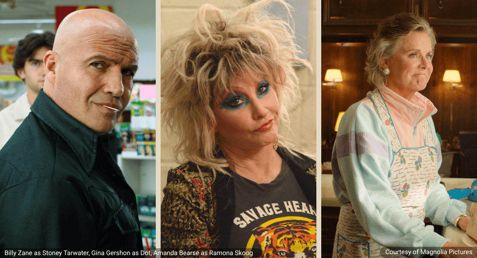 Billy Zane as Stoney Tarwater, Gina Gershon as Dot, Amanda Bearse as Ramona Skoog in Tapawingo: Courtesy of Magnolia Pictures