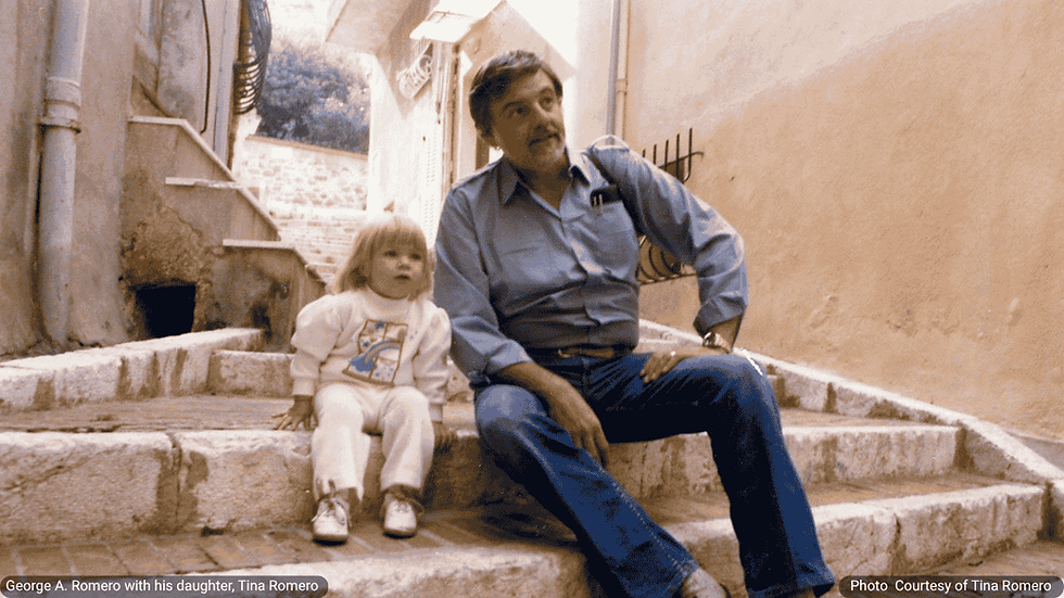 George A. Romero with his daughter Tina Romero, early 1980s: Courtesy of Tina Romero