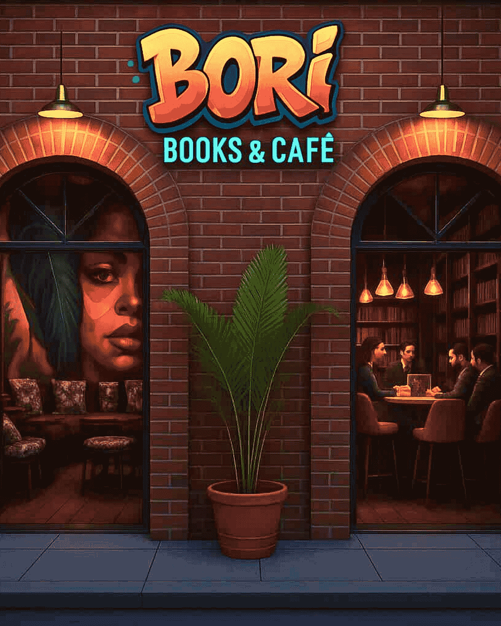 Rafiana Martinez's vision for Borí Books & Café: Image Courtesy of Rafiana Martinez.