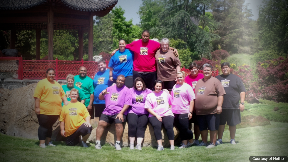 Image of contestants from the reality series Biggest Loser-Netflix-Doc