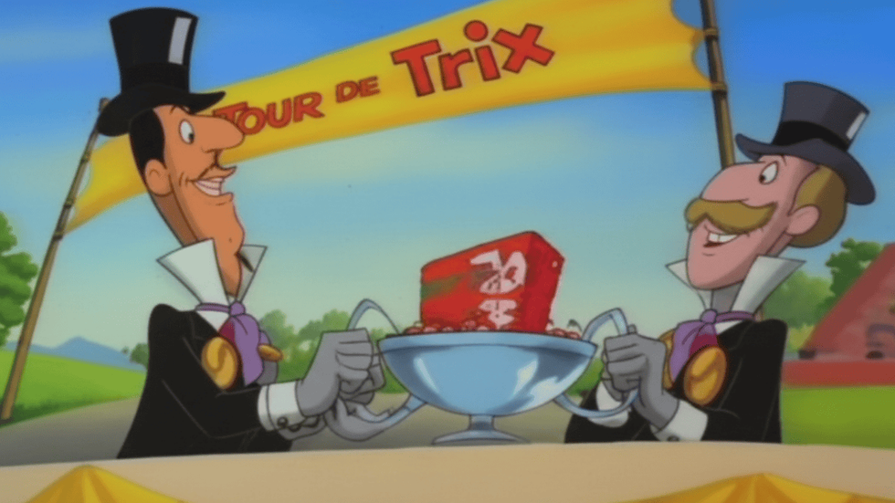 Tour De Trix Judges argue over whether Trix Rabbit wins the Cereal prize-1991. Image used for editorial context