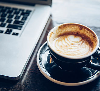 Cappuccino and latop
