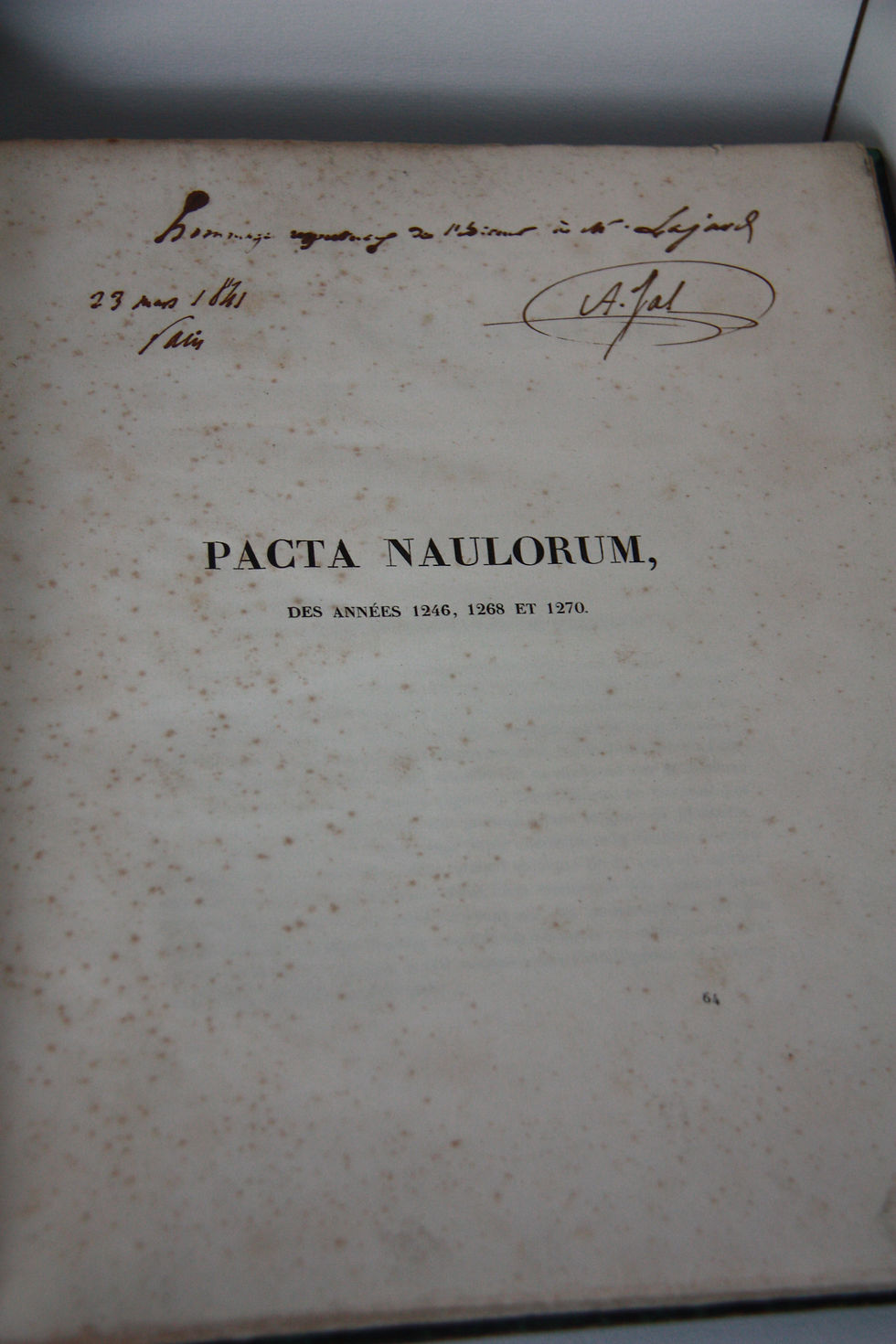 Miniature : Pacta Naulorum 1246, 1268 et 1270...