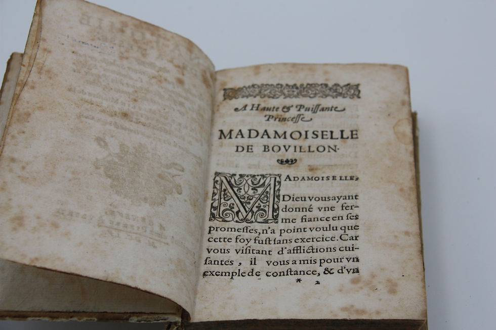 Miniature : Pierre Du Moulin contre la messe, livre dédié à la soeur de Turenne (1613-1662)