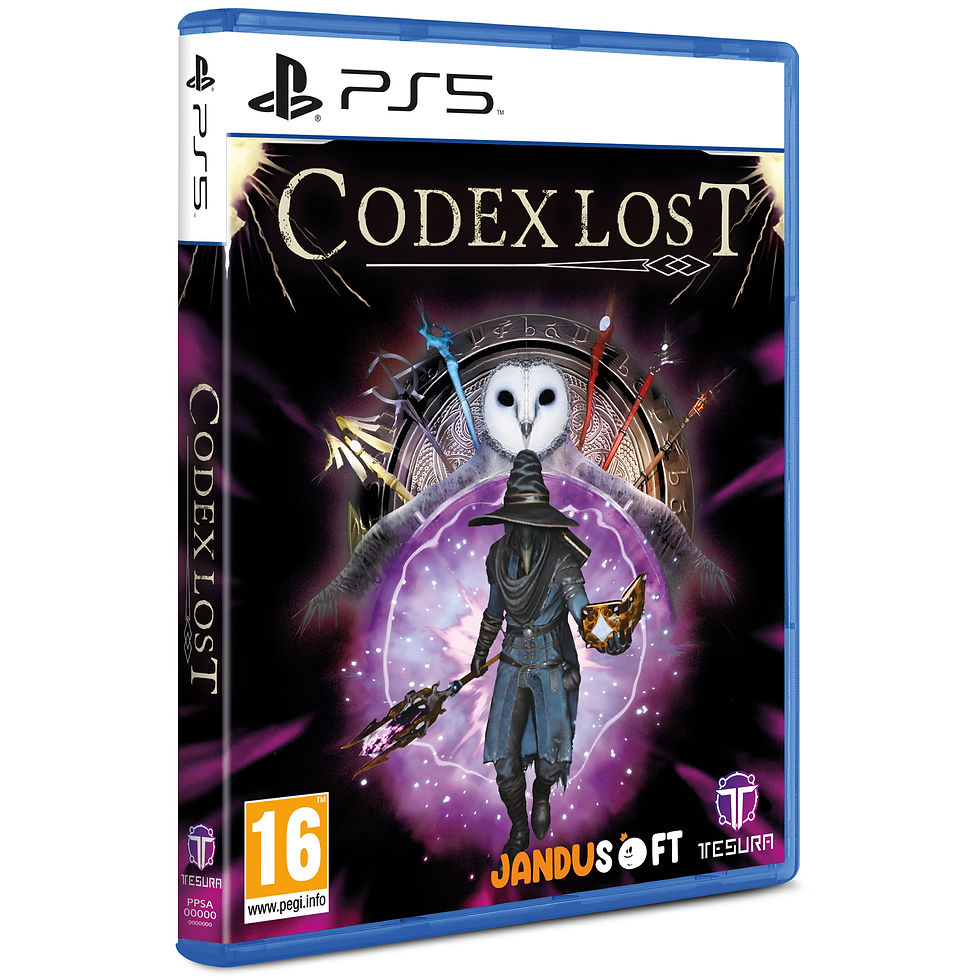 Codex lost Ps5 Packshot. Fantasy purple passage with character coming out from it.