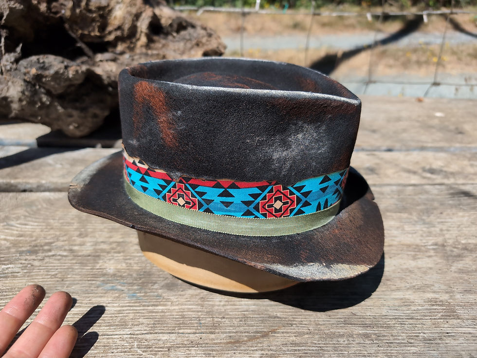 Thumbnail: The Gypsum miner distressed Fedora Hat