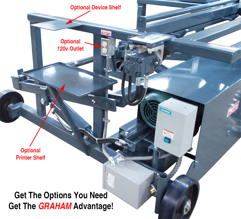 Reeling Machine H6T Extra Shelves 110v Outlet Options