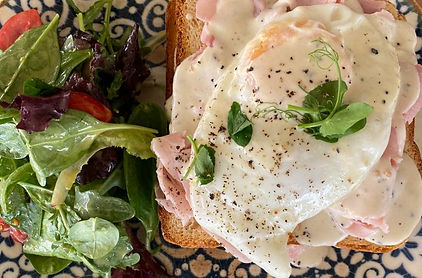 Breakfast & Brunch eggs with toast and Salad side at La Zucca pizza Bar