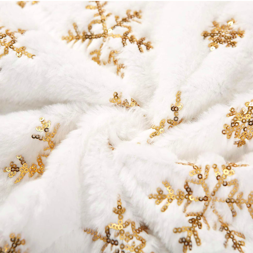 Thumbnail: 48'' Velvet Tree Skirt w/ Snow Flakes