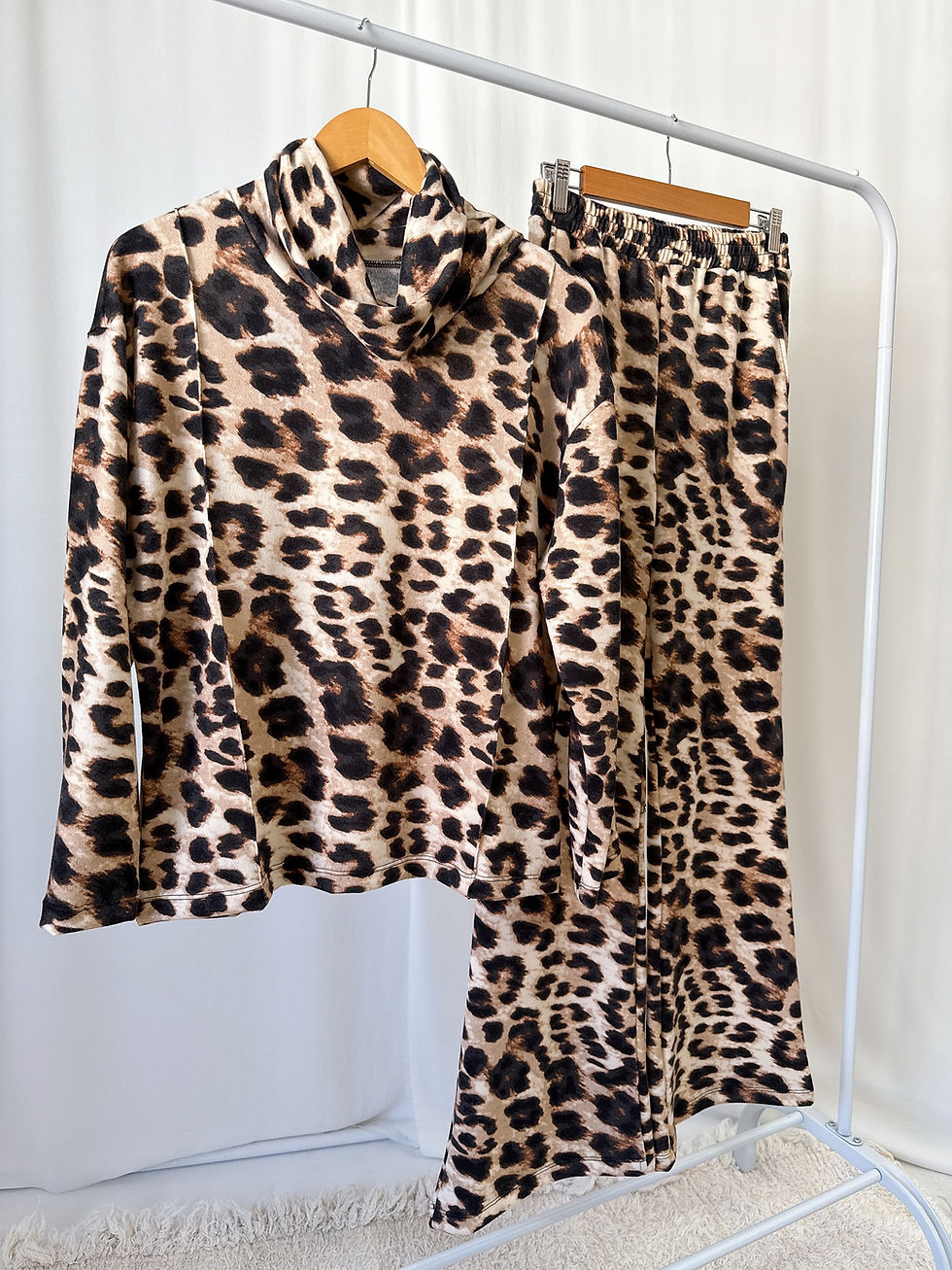 Miniatura: SET Poleron doble pinza & Pantalón flare LANILLA PRINT 