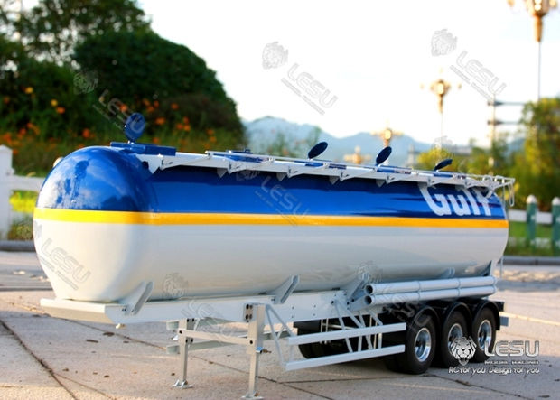 縮圖：1/14 tank truck can be loaded with oil, semi-trailer 40-foot pallet truck