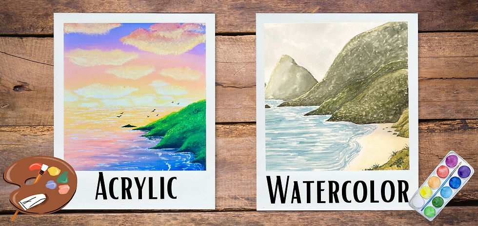 Acrylic paintings or watercolor paintings happen at US and Art paint nights