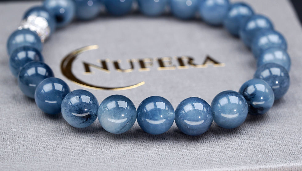 Miniaturbild: Blauer Katzenaugen-Feldspat Armband