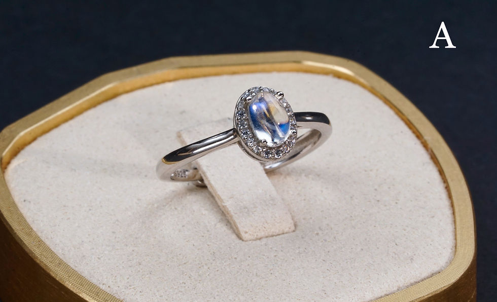 Miniaturbild: Mondsteinring mit CZ – Kollektion in 5 Stilen