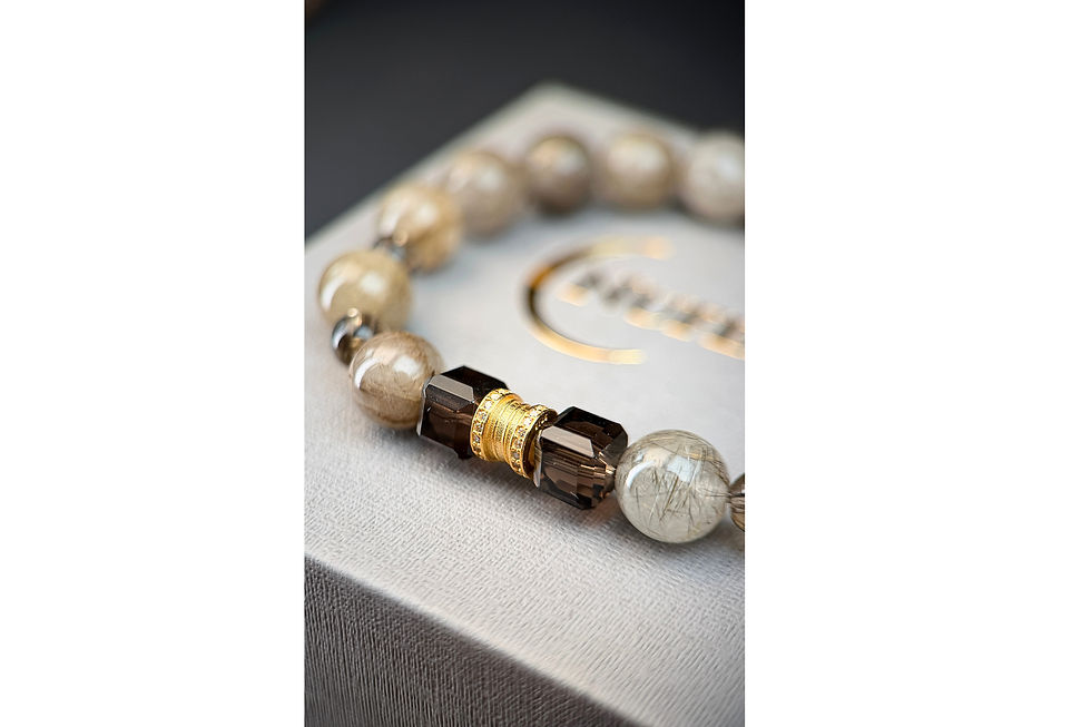 Miniaturbild: Silber-Rutilquarz & Rauchquarz Armband