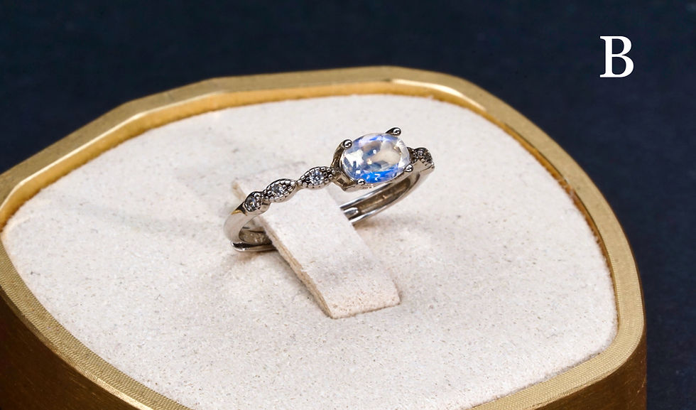 Miniaturbild: Mondsteinring mit CZ – Kollektion in 5 Stilen