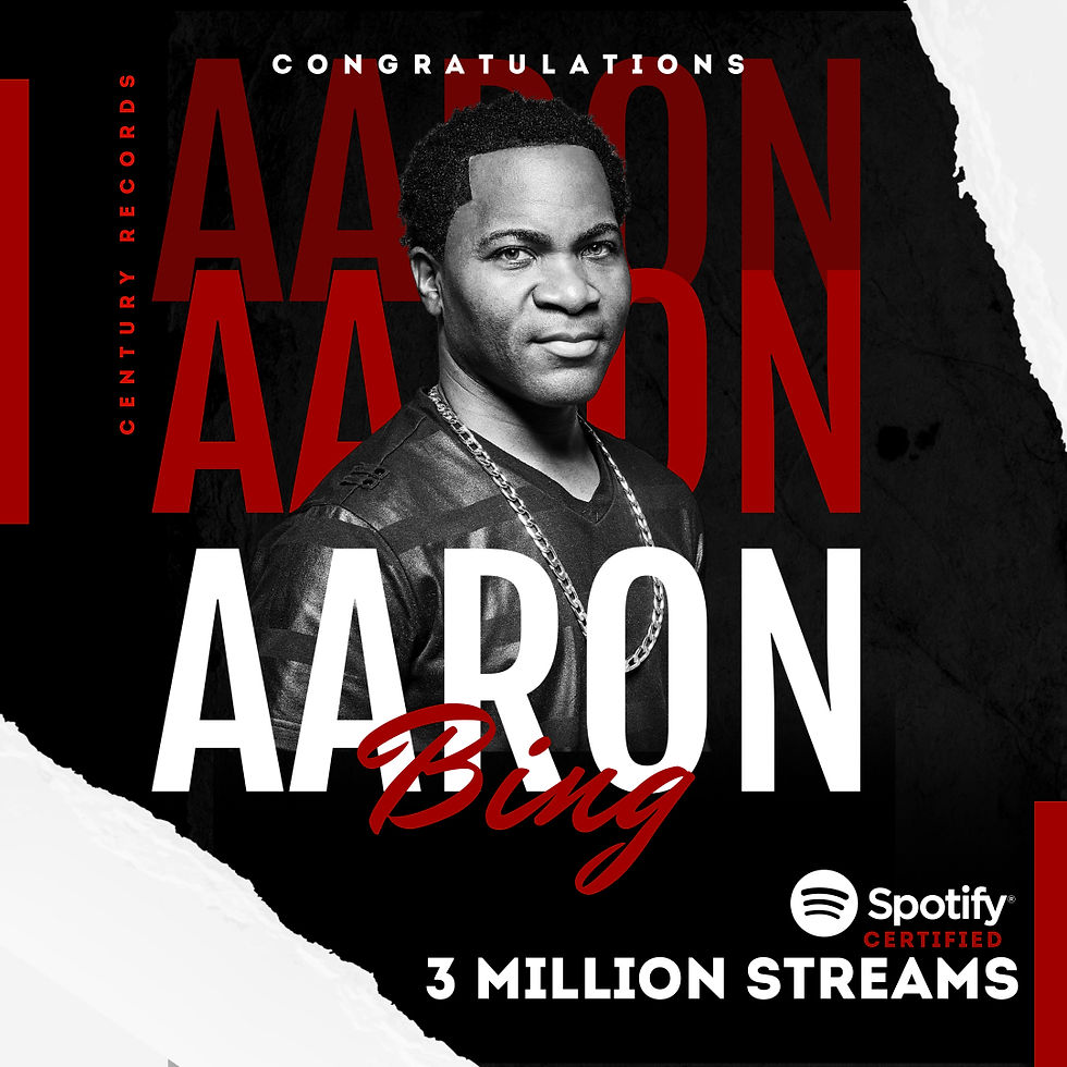 Aaron Bing 3 Million Streams om Spotify