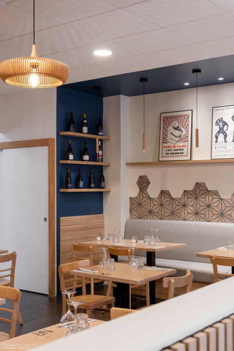 Renovation of the restaurant ‘Le Bistrot’ with decoration by the agency TGF, Tiffany Fayolle Ar