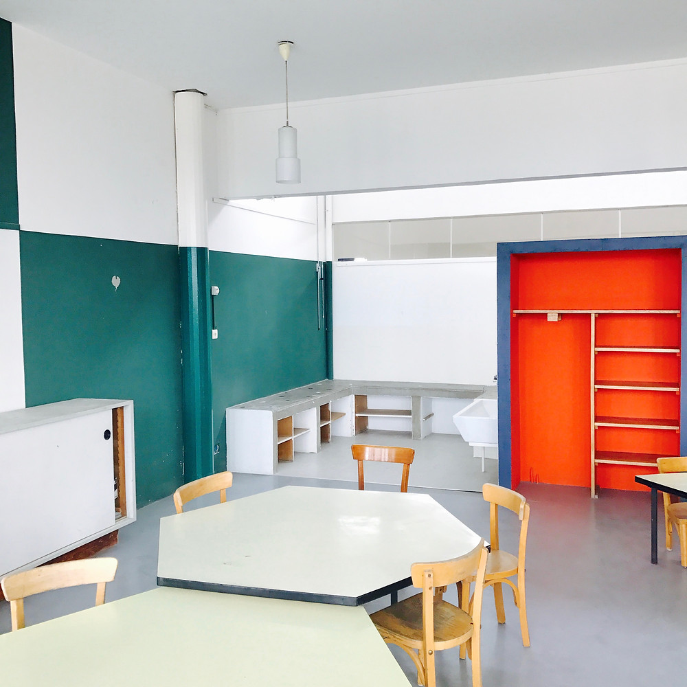 Ecole signée Le Corbusier à Firminy sur le toit de l'unité d'habitation, photographie réalisée' par Tiffany Fayolle architecte d'intérieur à Lyon