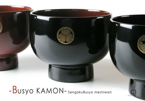 高級◎家紋漆器大椀 戦国武将 家紋大椀 | 漆器久太郎
