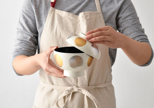 越前塗 日月 雑煮椀 ホワイト 食器洗浄機対応 | qtarou