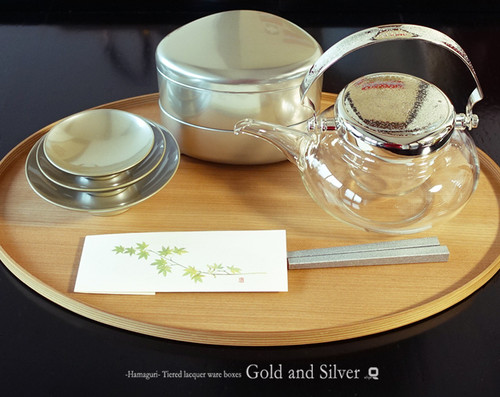 越前塗 はまぐり重箱 銀（シルバー） | qtarou