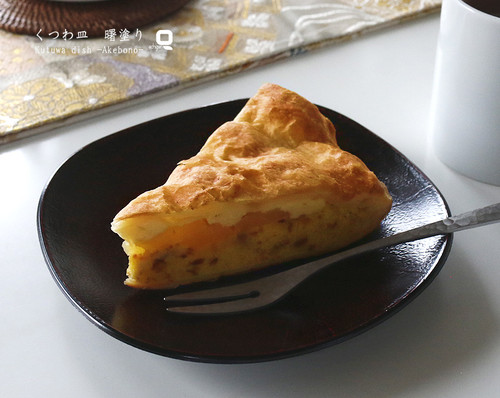 くつわ皿 錆目調/裏乾漆調 曙塗り 一枚 | 漆器久太郎