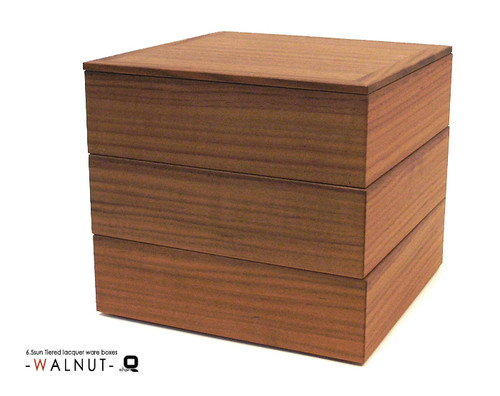 仕切り3種+小鉢付】6.5寸ウォールナット 防水三段重箱 フルセット | qtarou