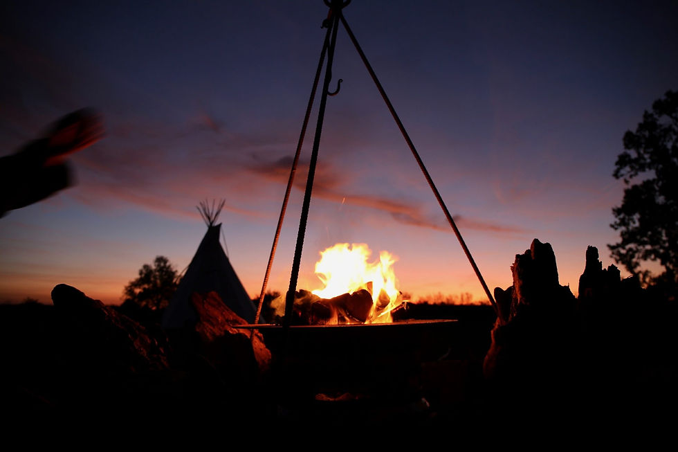 Fire pit by our Tipi