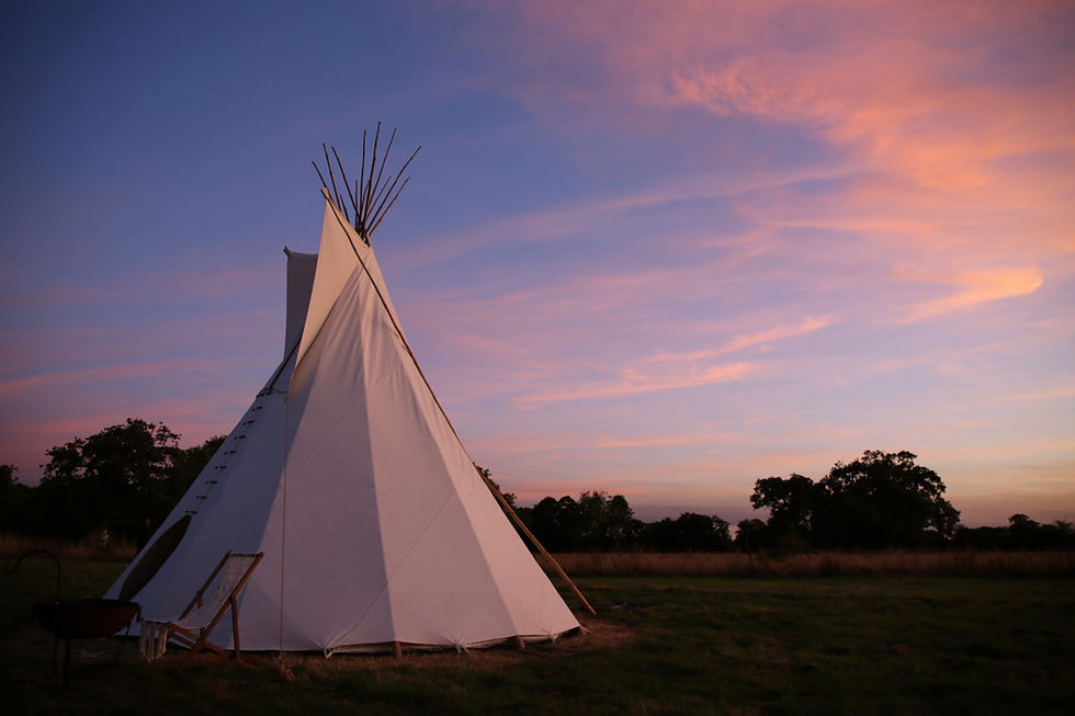 Tipi and sunset
