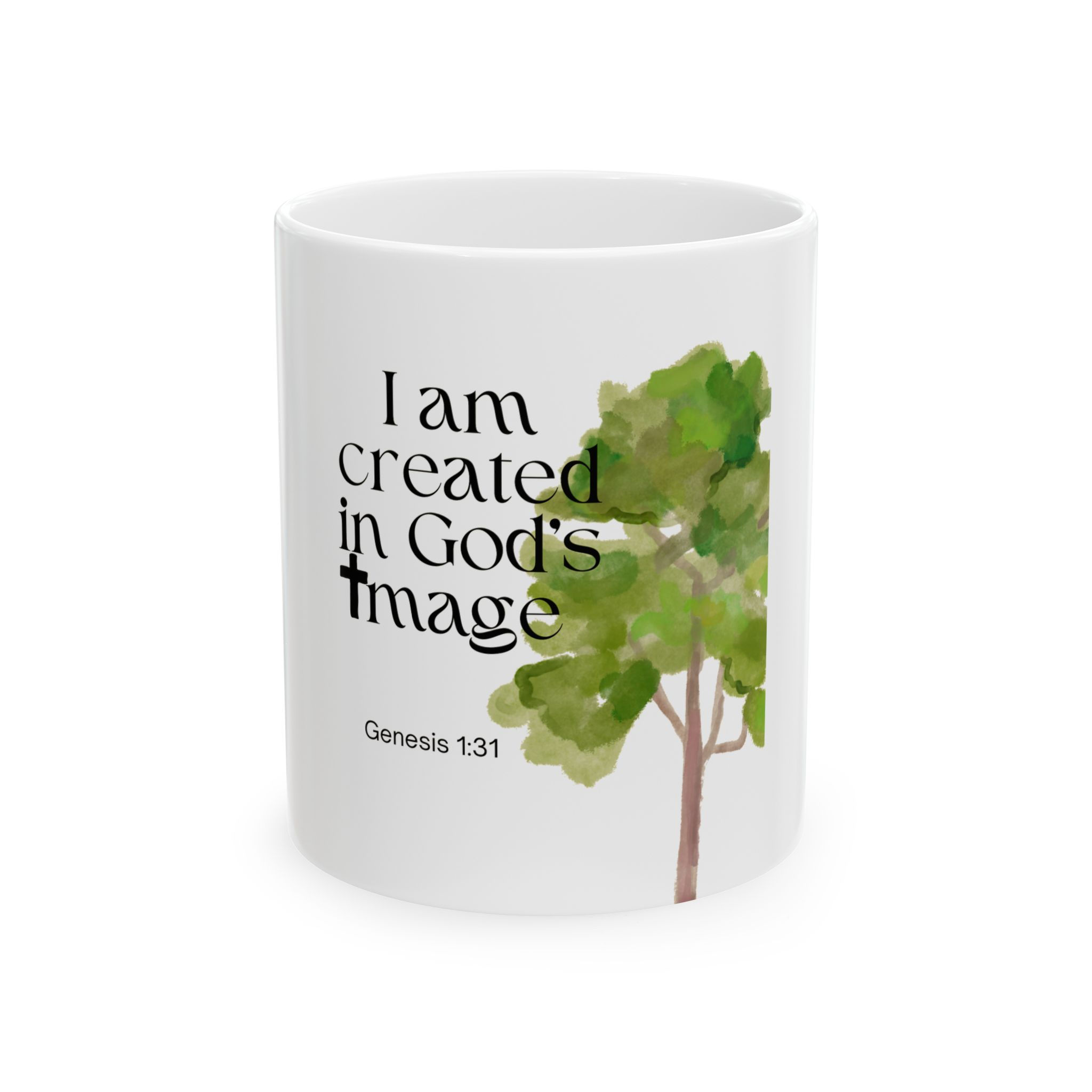 I AM 'Tree' Ceramic Mug — "Created in God's Image" 