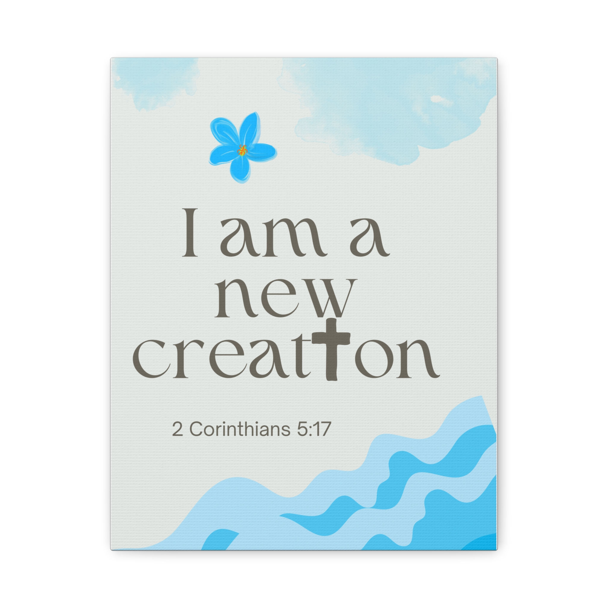 Matte Canvas 'Ocean' Wall Art — "I Am a New Creation"