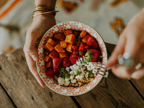 Bowl fraise, patate douce & blé
