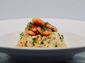 Risotto au lait de coco & crevettes