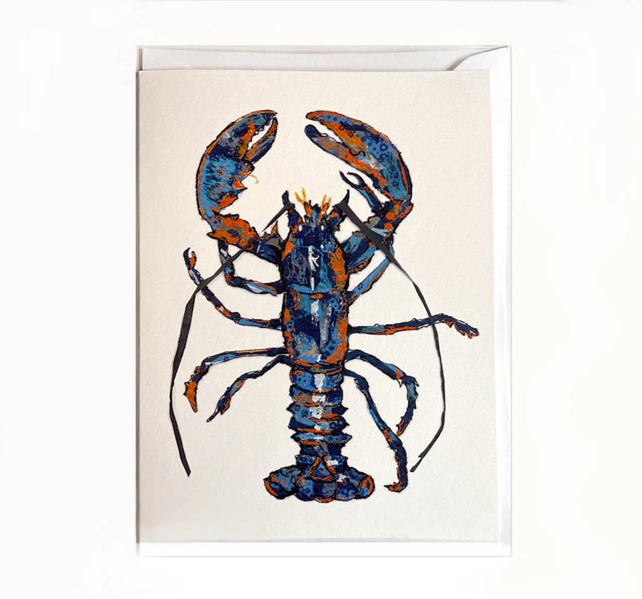 Thumbnail: 1 x Blue Cornish Lobster greetings card