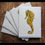 Thumbnail: 5 x Gold Cornish Seahorse greetings cards